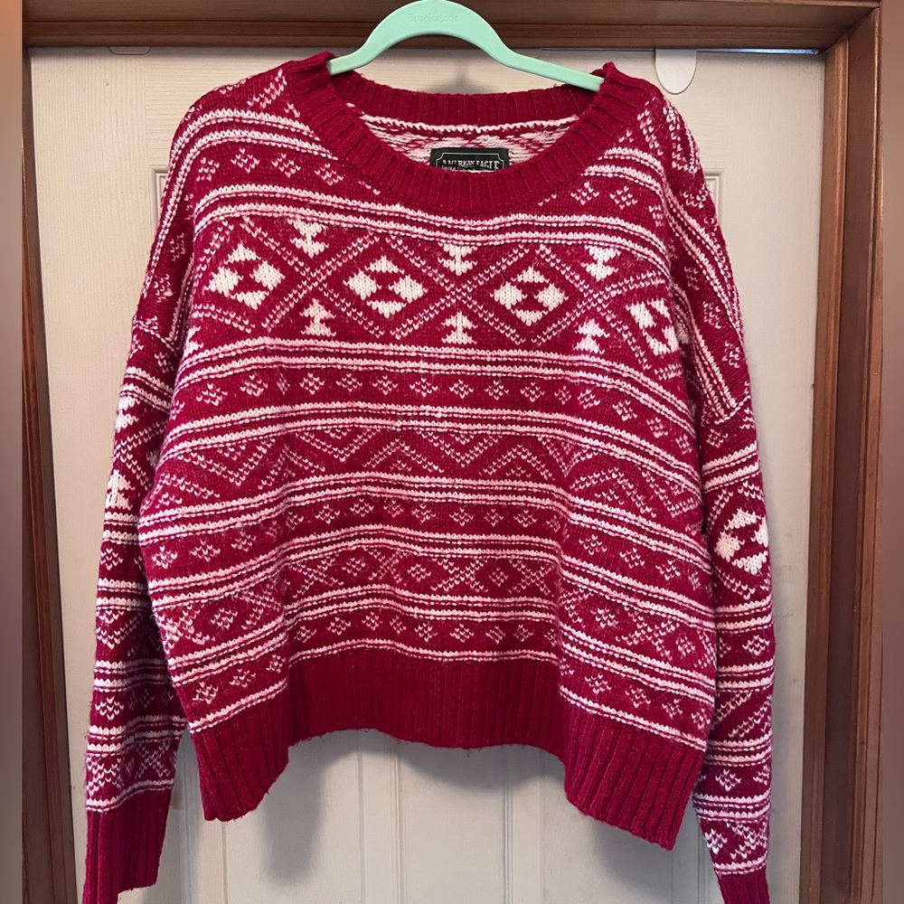 Cozy Red Patterned Sweater